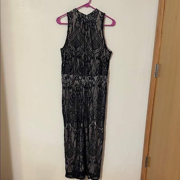 love, Fire Pants - Love Fire Black Lace sleeveless jumpsuit L